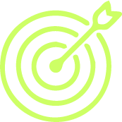 Target with an arrow in the middle, serving as icon for 'Mission'