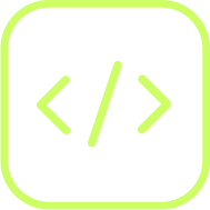 Icon for 'Software & Tech' represented by a rounded square with a forward slash in the middle of two angle brackets