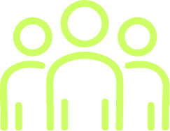 Icon of three people lined up, representing 'Purpose-Driven Culture'