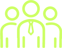 Icon of people with man in the middle wearing a tie, representing 'Professional Growth'