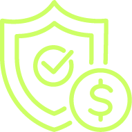 Icon of a shield with dollar coin on the bottom right, representing 'Stronger Stability'